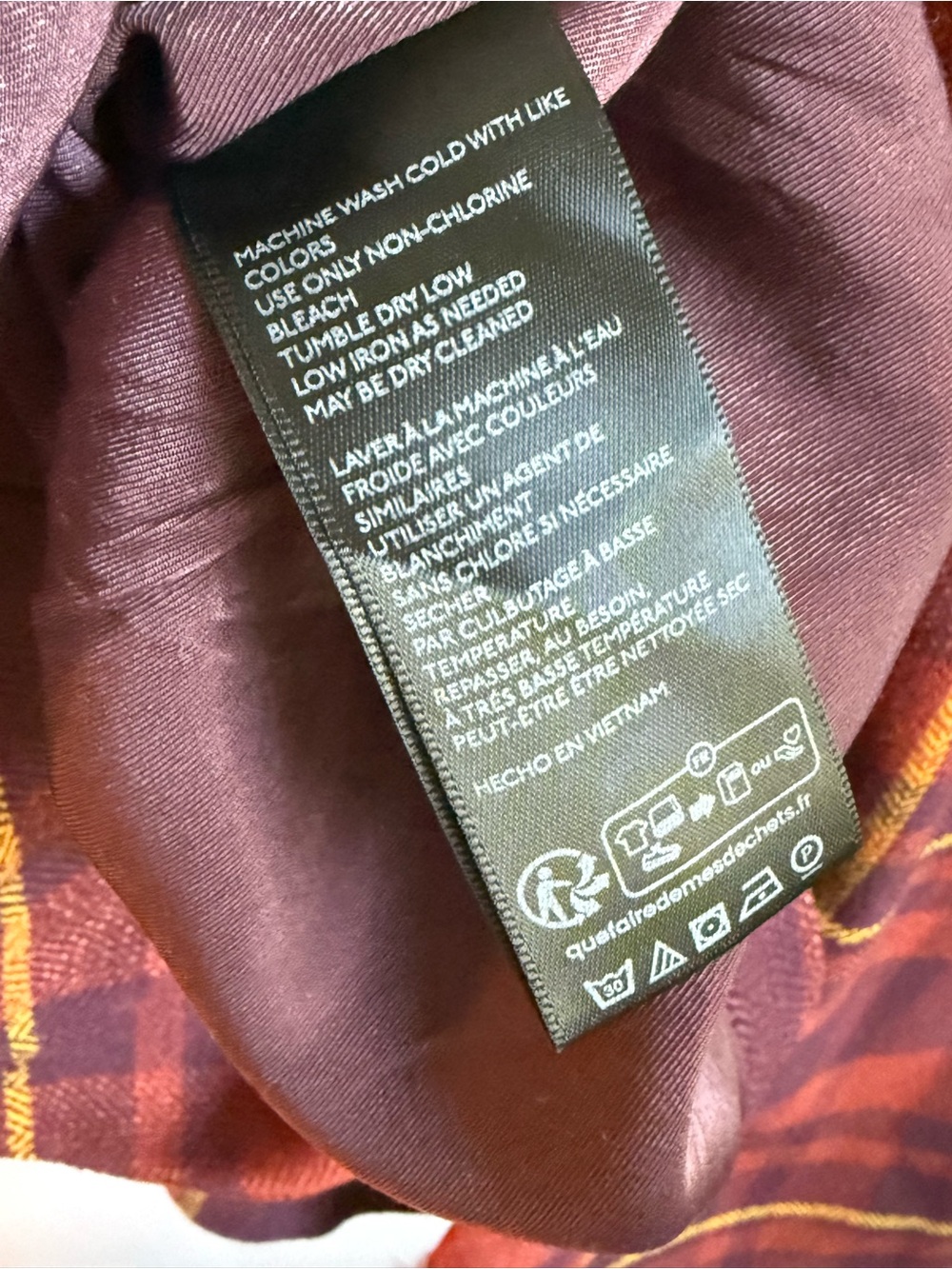 Free People Blazer Double Breasted Burgundy Plaid Jacket Oversized Relaxed Fit S - Picture 12 of 12